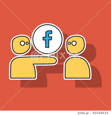 sticker unusual look Facebook logotype. sticker unusual look Facebook logotype. 40568434