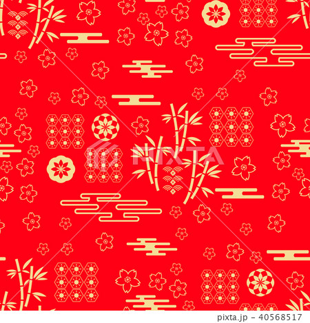 Beautiful japanese seamless  pattern with clouds,  40568517