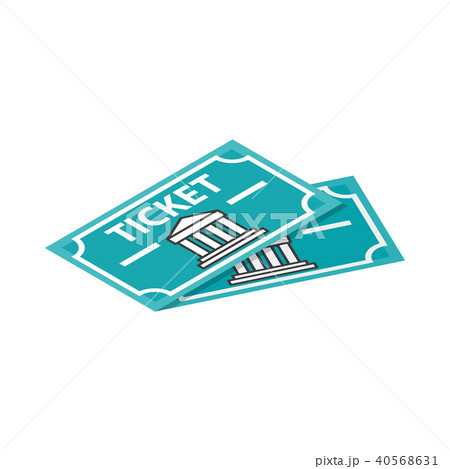 Two museum tickets icon, isometric 3d style Two museum tickets icon, isometric 3d style 40568631