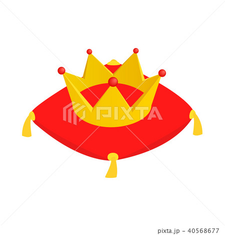 Crown on red velvet cushion icon Crown on red velvet cushion icon 40568677