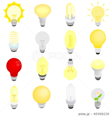 Light bulbs icons, isometric 3d style 40569220