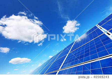 Solar panel on blue sky background Solar panel on blue sky background 40569243