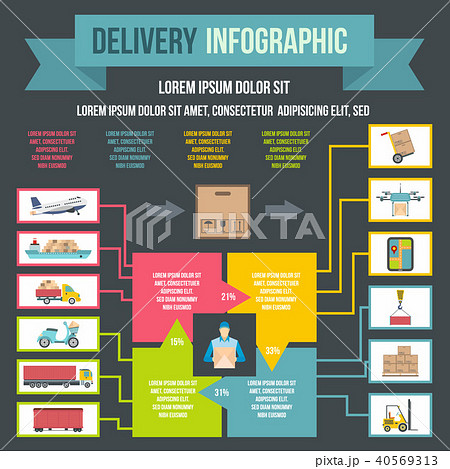 Delivery infographic, flat style 40569313