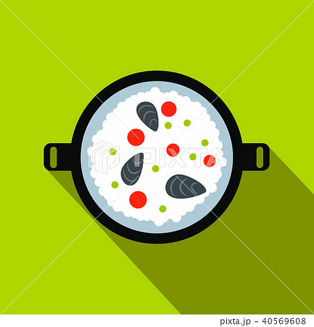 Paella icon, flat style  40569608