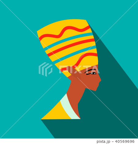 Head of Nefertiti icon, flat style Head of Nefertiti icon, flat style 40569696