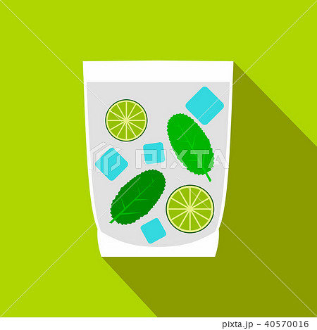 Caipirinha cocktail drink icon, flat style Caipirinha cocktail drink icon, flat style 40570016