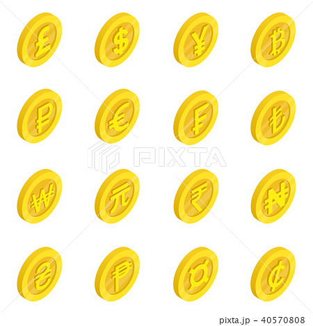 Currency icons set, isometric 3d style 40570808