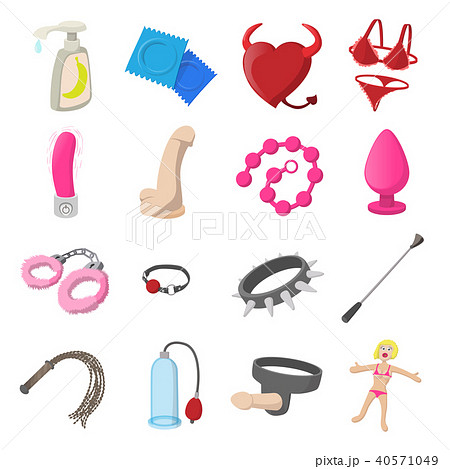 Sex shop icons, cartoon style 40571049