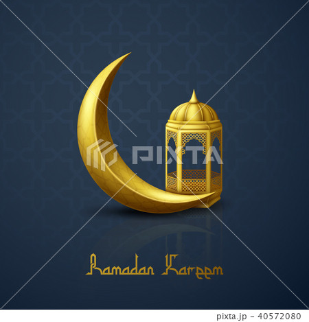 Ramadan Kareem greeting background with crescent m 40572080