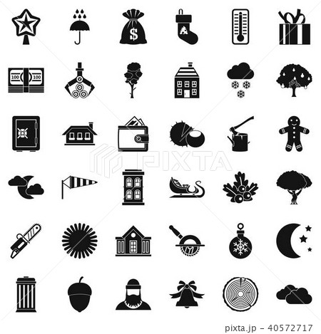 Rural life icons set, simple style 40572717