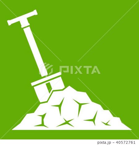 Shovel in coal icon green 40572761