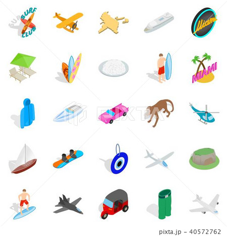 Survive icons set, isometric style 40572762