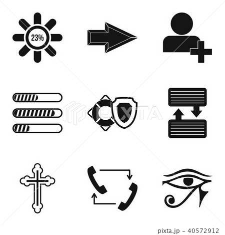 Graphic element icons set, simple style 40572912