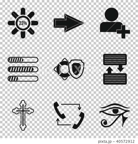 Graphic element icons set, simple style 40572912