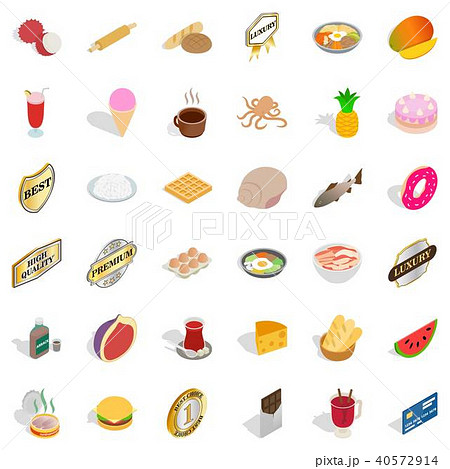 Tableware icons set, isometric style 40572914