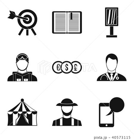 Headgear icons set, simple style 40573115