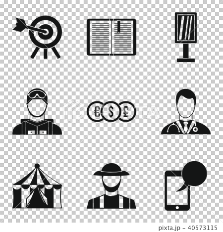 Headgear icons set, simple style 40573115