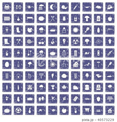 100 vegetables icons set grunge sapphire 100 vegetables icons set grunge sapphire 40573229
