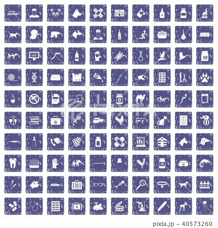 100 veterinary icons set grunge sapphire 100 veterinary icons set grunge sapphire 40573260