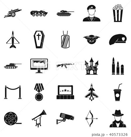 Trouper icons set, simple style Trouper icons set, simple style 40573326