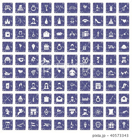 100 valentine day icons set grunge sapphire 100 valentine day icons set grunge sapphire 40573343