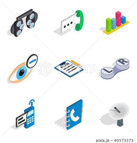Sophisticated technology icons set, isometric style 40573373
