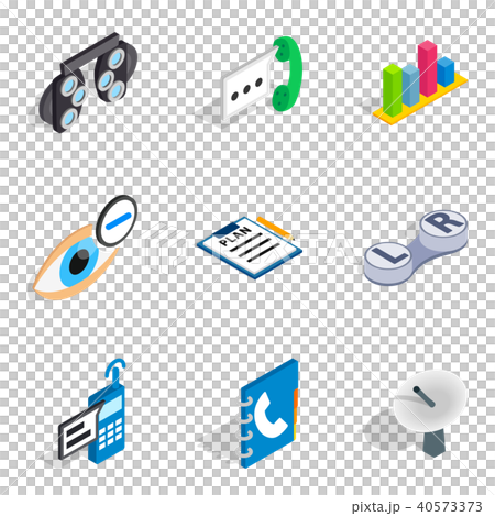 Sophisticated technology icons set, isometric style 40573373