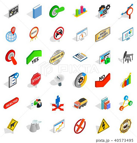 Labelling icons set, isometric style Labelling icons set, isometric style 40573495