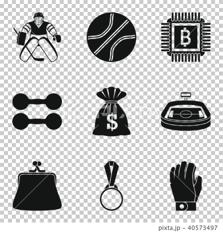 Hockey sport icons set, simple style Hockey sport icons set, simple style 40573497