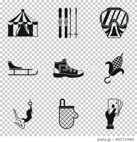 Family relaxation icons set, simple style 40573498