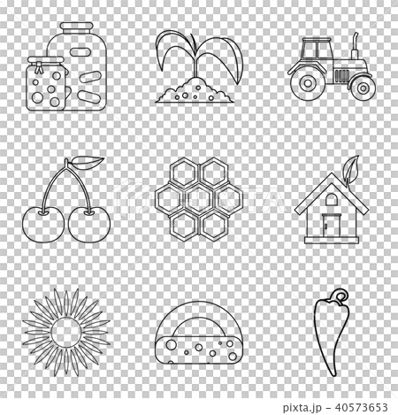 Members of household icons set, outline style 40573653
