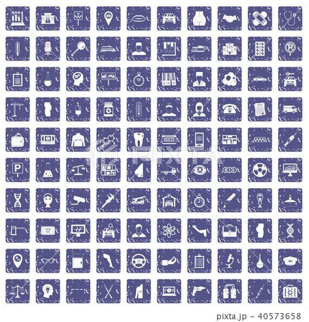 100 business day icons set grunge sapphire 100 business day icons set grunge sapphire 40573658