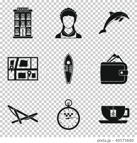 Hotel room icons set, simple style 40573680