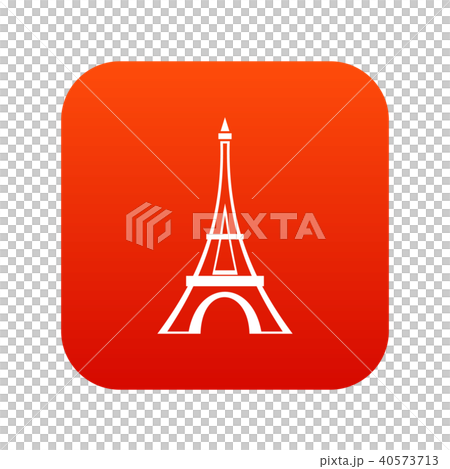 Eiffel tower icon digital red 40573713