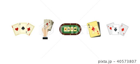 Playing cards icon set, flat style Playing cards icon set, flat style 40573807