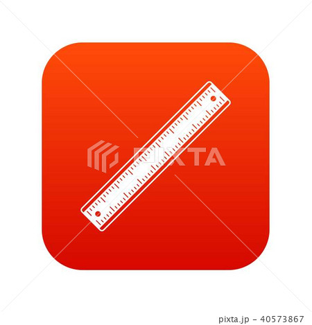 Ruler icon digital red 40573867