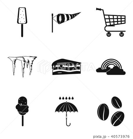 Ice cream cone icons set, simple style 40573976
