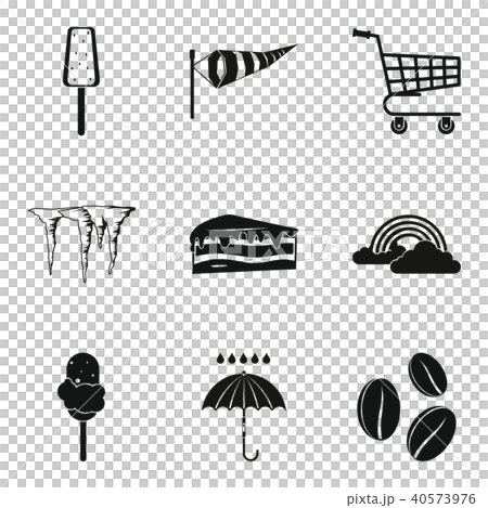 Ice cream cone icons set, simple style 40573976