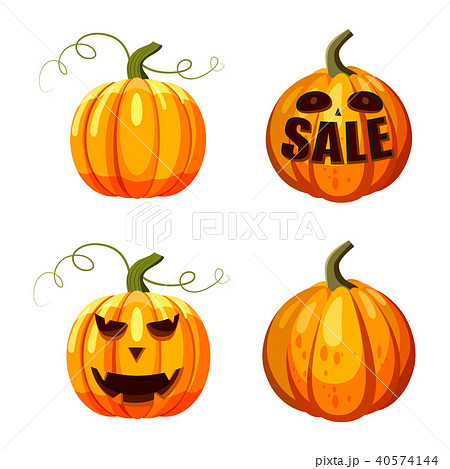 Pumpkin icon set, cartoon style 40574144