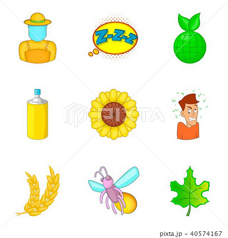 Small insect icons set, cartoon style 40574167
