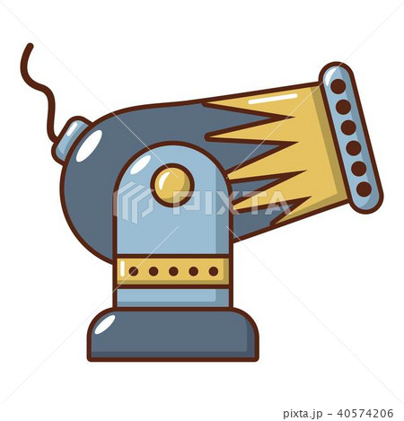 Battle cannon icon, cartoon style. 40574206