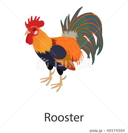 Rooster Icon Isometric Styleのイラスト素材