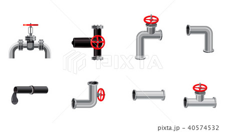 Pipe icon set, cartoon style Pipe icon set, cartoon style 40574532