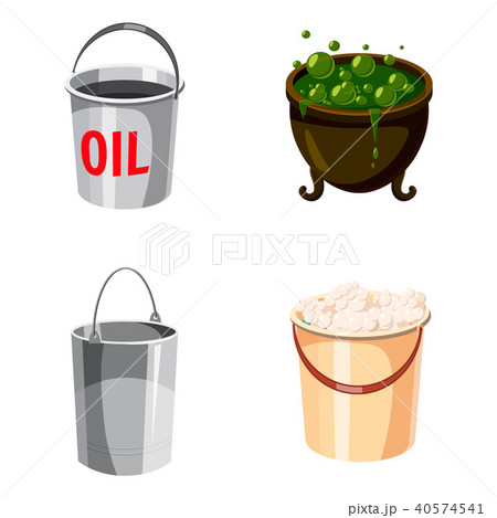 Cauldron icon set, cartoon style 40574541