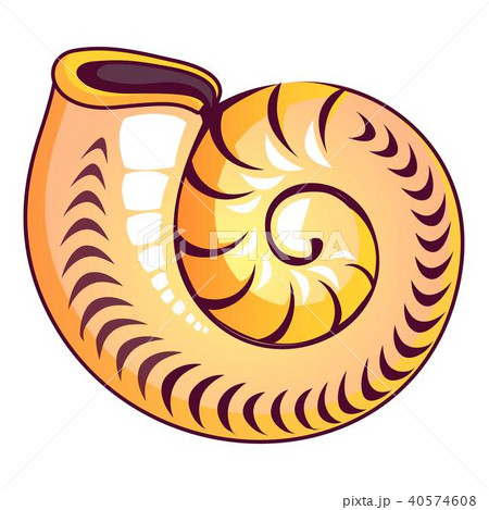 Round shell icon, cartoon style 40574608