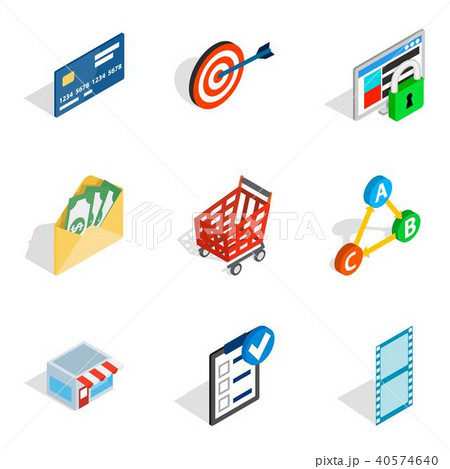 Informational progress icons set, isometric style Informational progress icons set, isometric style 40574640