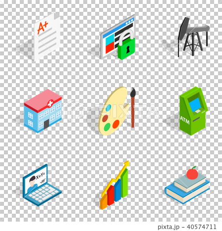 Work agreement icons set, isometric style Work agreement icons set, isometric style 40574711