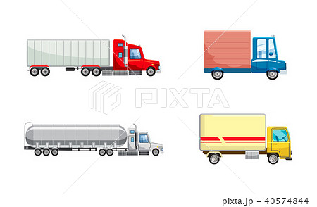 Truck icon set, cartoon style Truck icon set, cartoon style 40574844