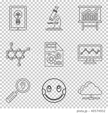 Material science icons set, outline style Material science icons set, outline style 40574932