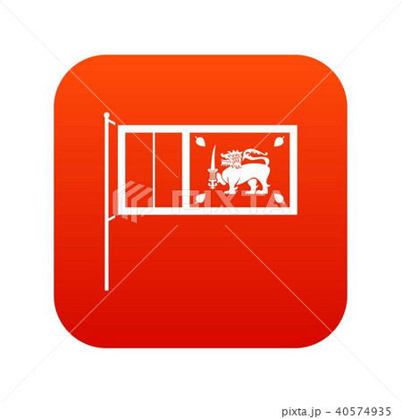 Flag of Sri Lanka icon digital red 40574935
